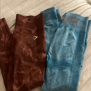 Gymshark Leggings - Blue and Marroon